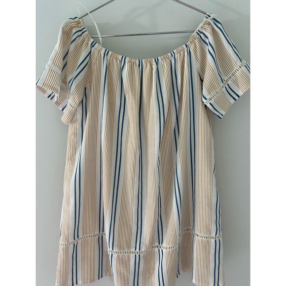 J.O.A. Los Angeles Blue/Yellow Striped Dress Size Small - Picture 6 of 7